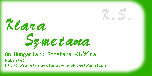 klara szmetana business card